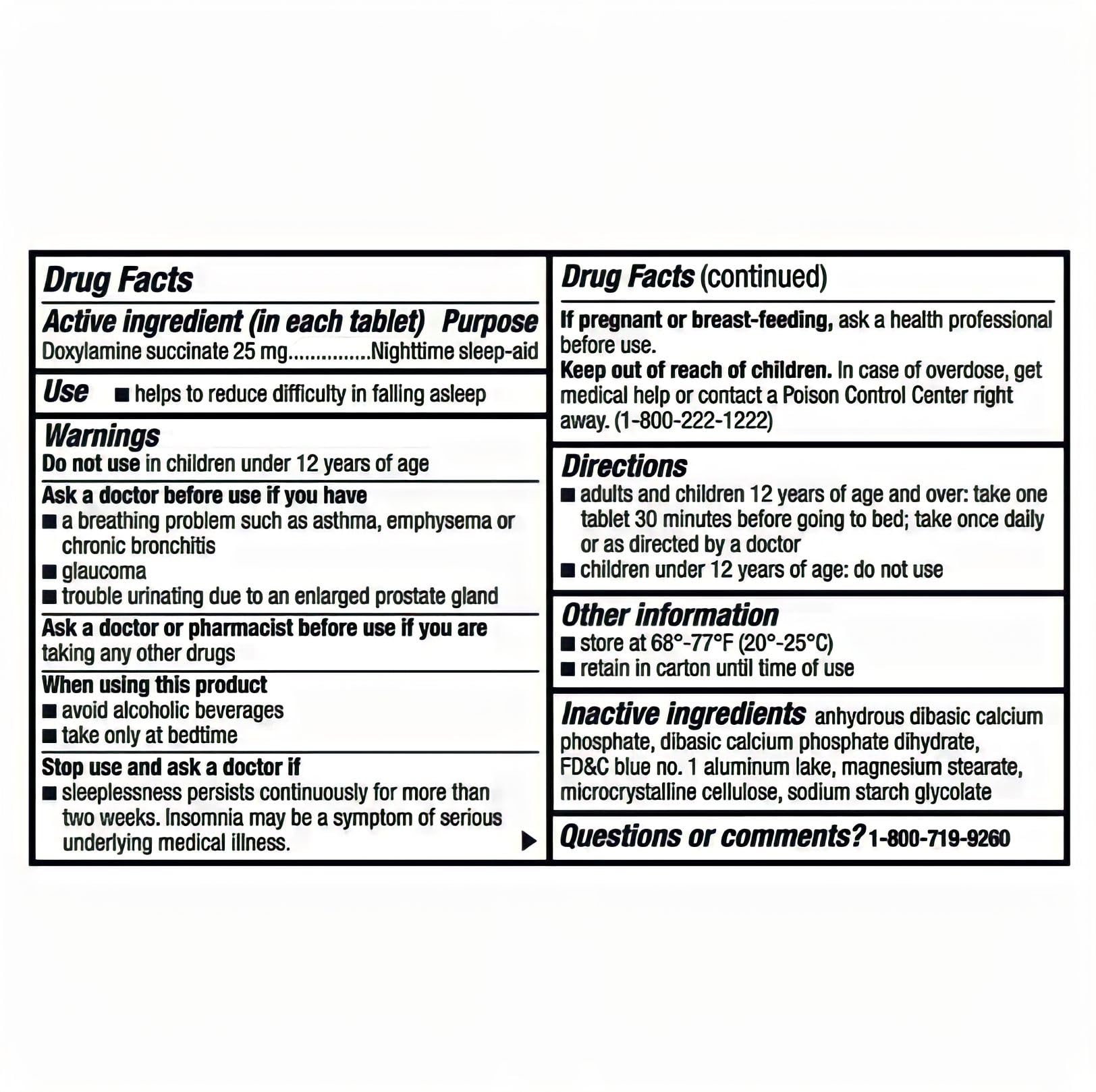 Berkley Jensen Sleep Aid (192 Tablets) – Doxylamine Succinate 25 mg Nighttime Sleep Pills, Non Habit-Forming, Easy to Swallow