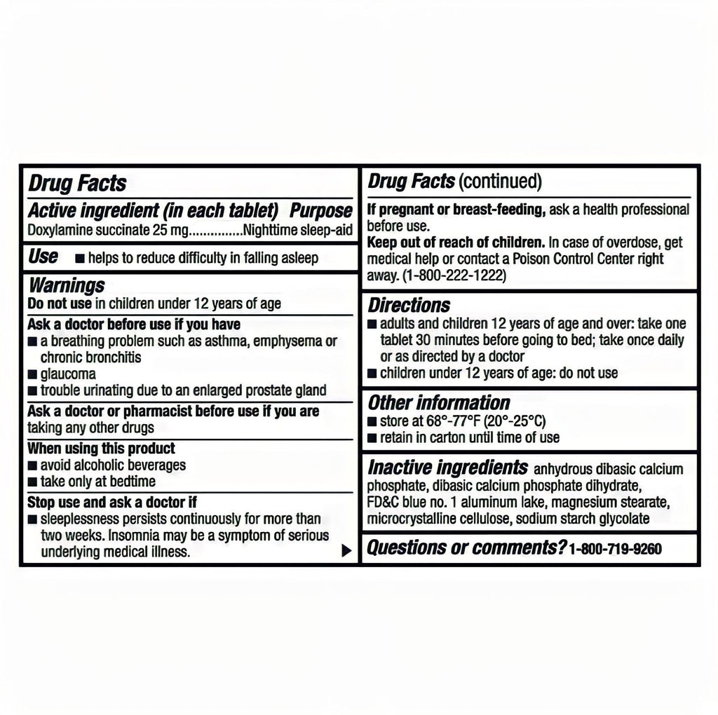 Berkley Jensen Sleep Aid (192 Tablets) – Doxylamine Succinate 25 mg Nighttime Sleep Pills, Non Habit-Forming, Easy to Swallow
