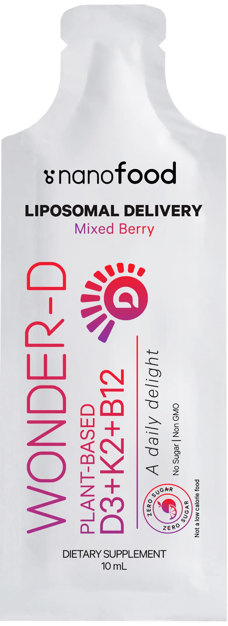 Codeage Liposomal Vitamin D3 Wonder-D – Vegan D3, K2 (MK-7) & B12 in Berry Flavor | 30 Pouches