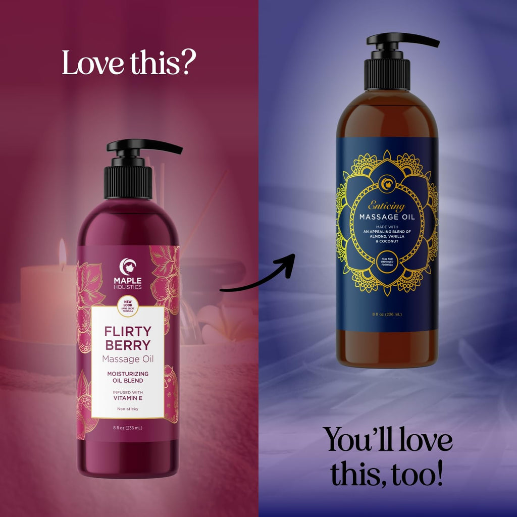 Berry Sensual Massage Oil for Couples – Vegan, Non-GMO, Gluten Free