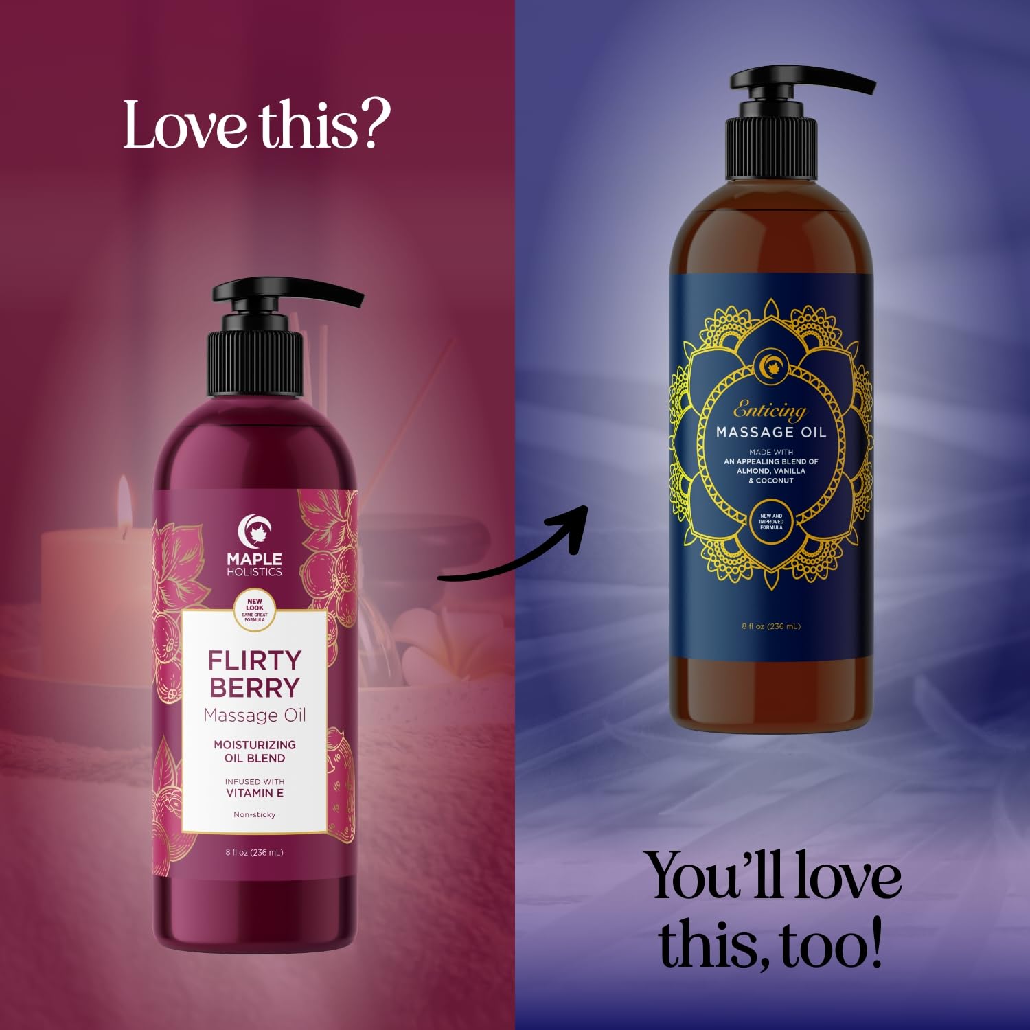 Berry Sensual Massage Oil for Couples – Vegan, Non-GMO, Gluten Free