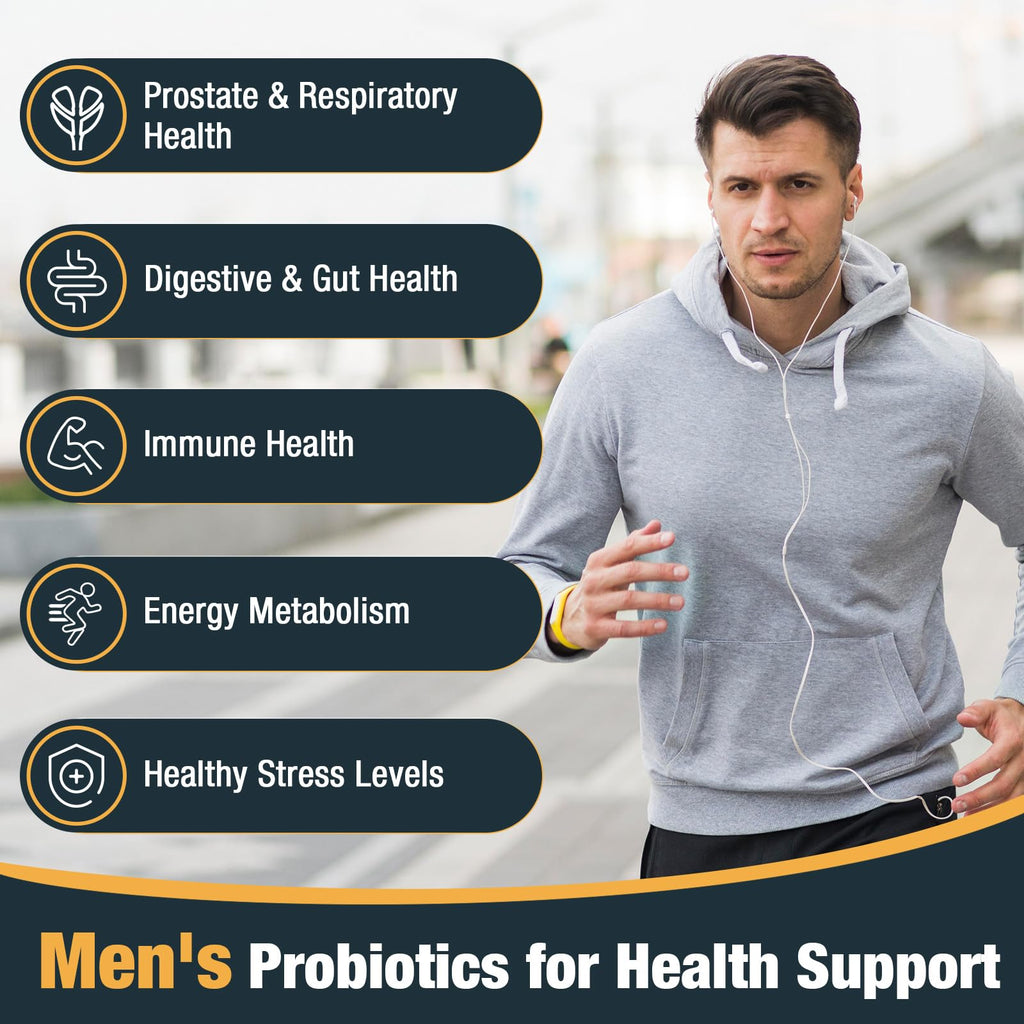 Besenify Probiotics for Men – 500B CFUs, 12 Strains, Turmeric & Cranberry, 240 Capsules