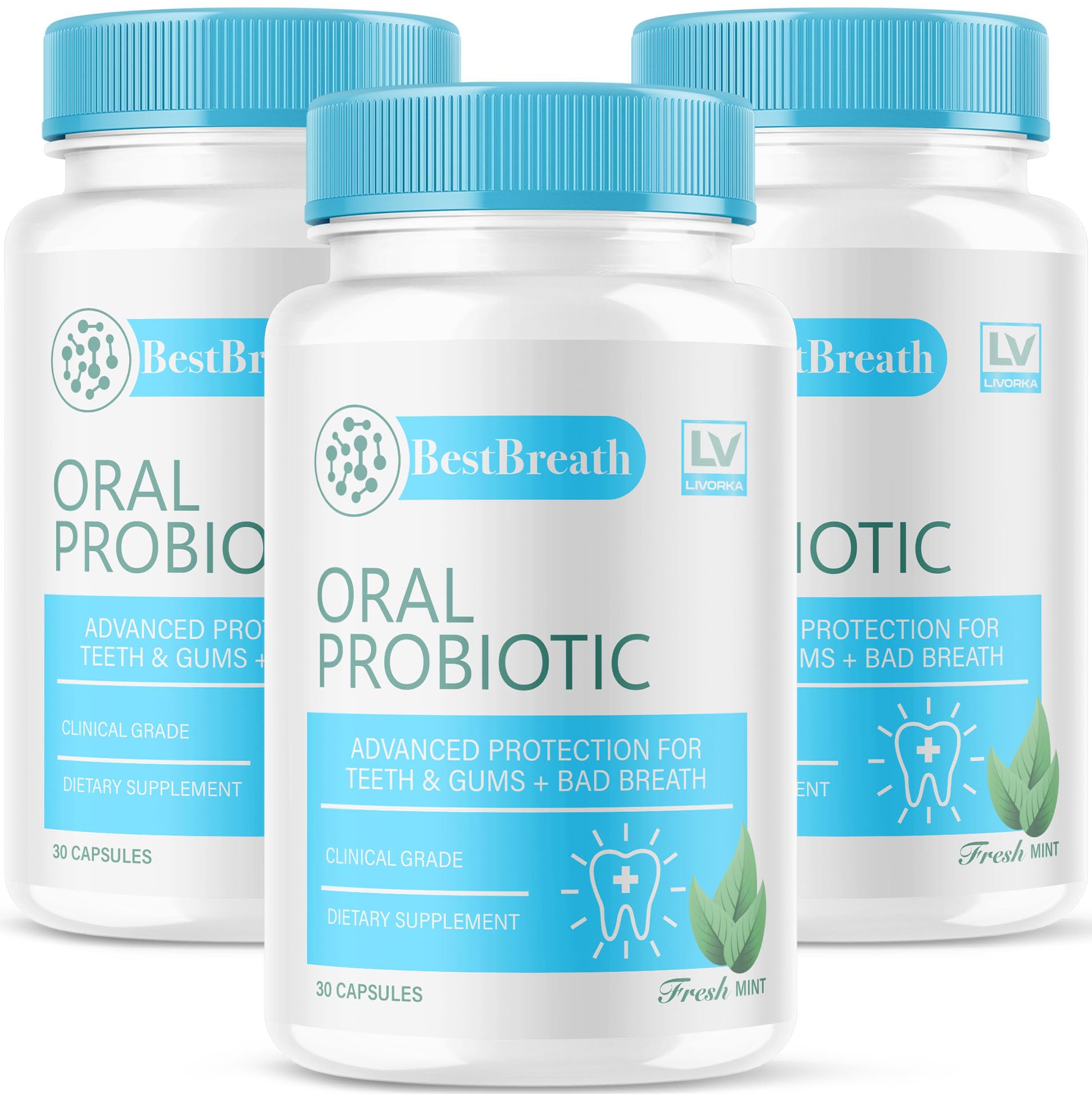 Best Breath Oral Probiotic 3 Pack – 90 Capsules (3 Months) | Bad Breath Solution