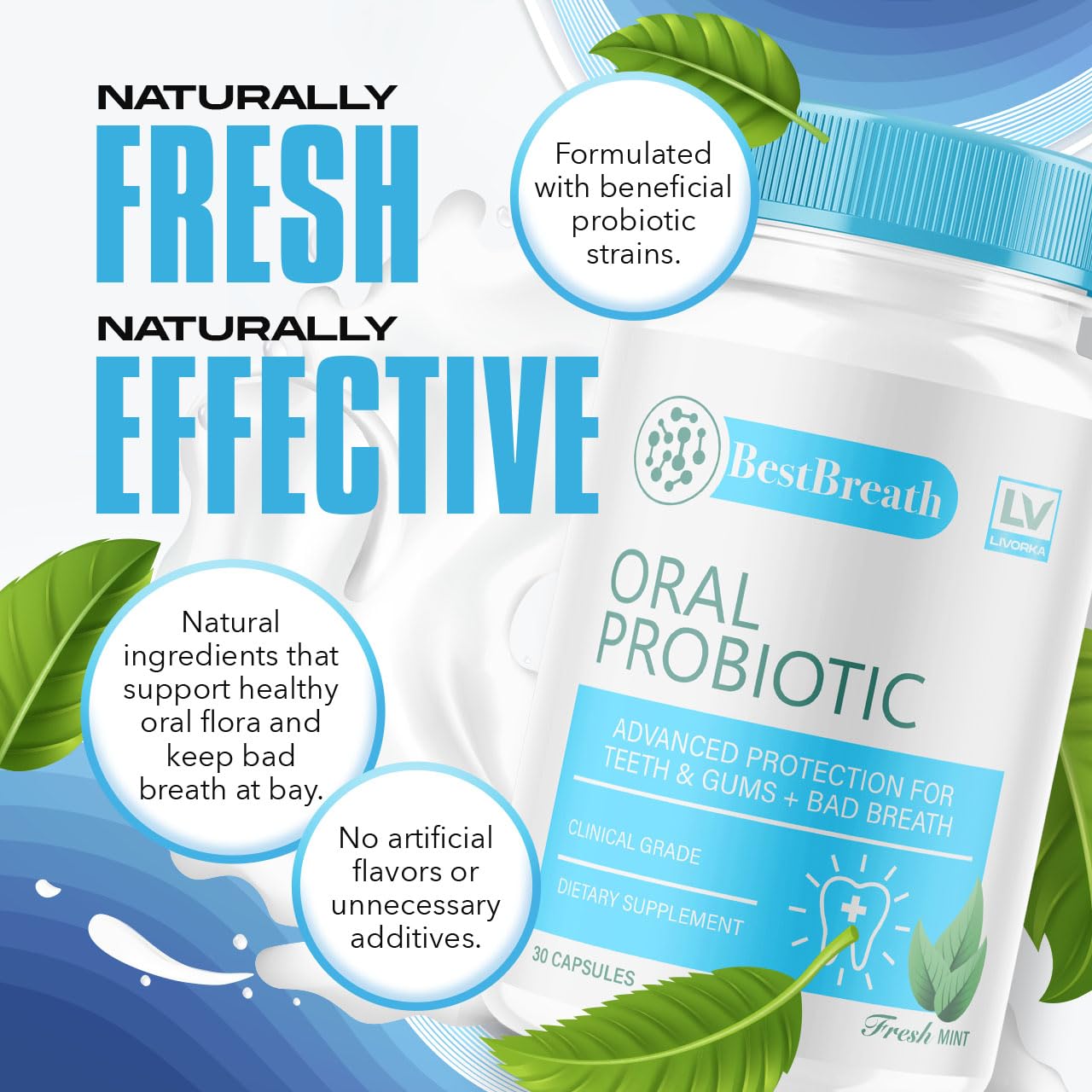 1 Pack Best Breath Oral Probiotic – 30 Capsules (1 Month Supply)