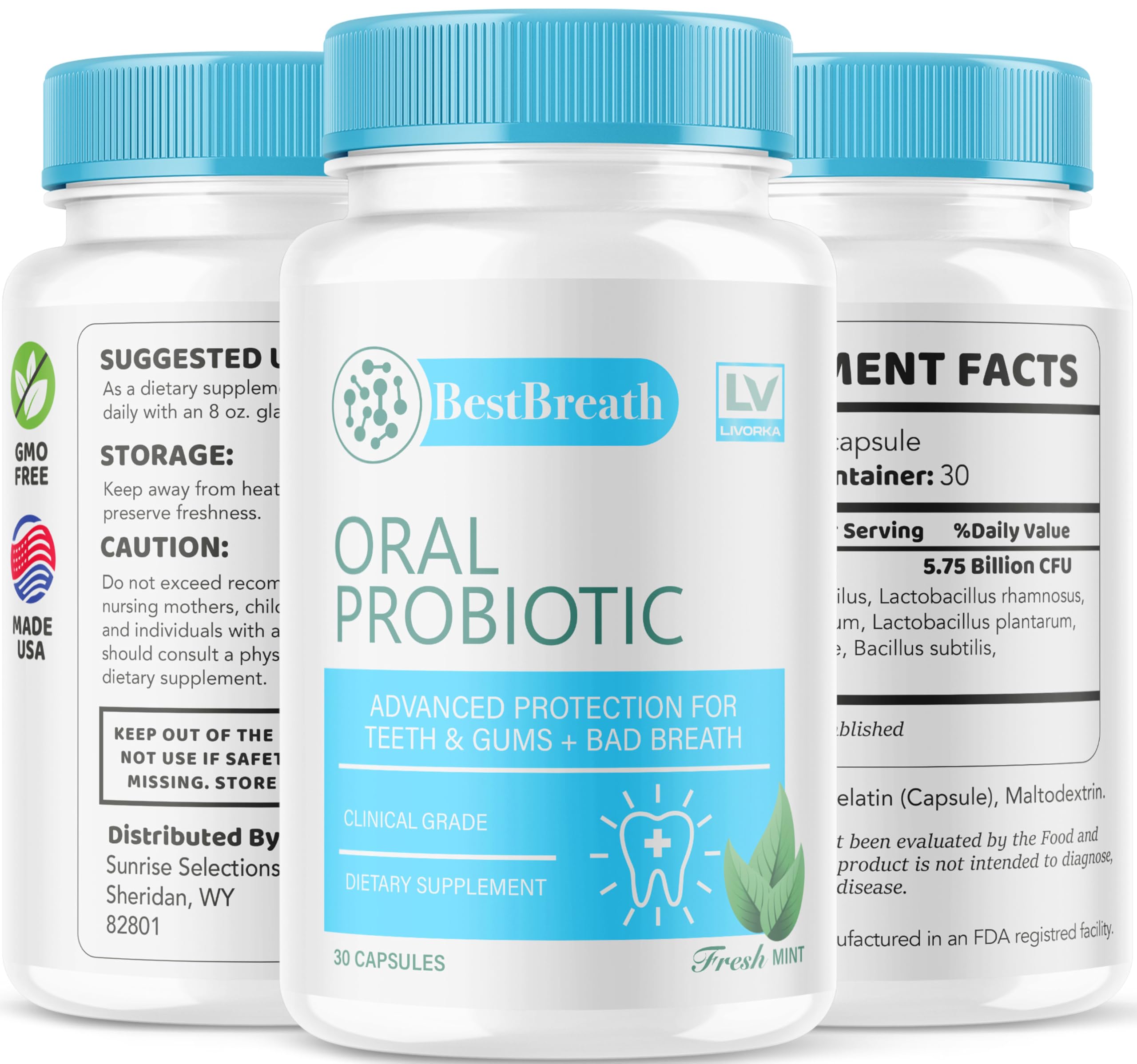 Best Breath Oral Probiotic 3 Pack – 90 Capsules (3 Months) | Bad Breath Solution