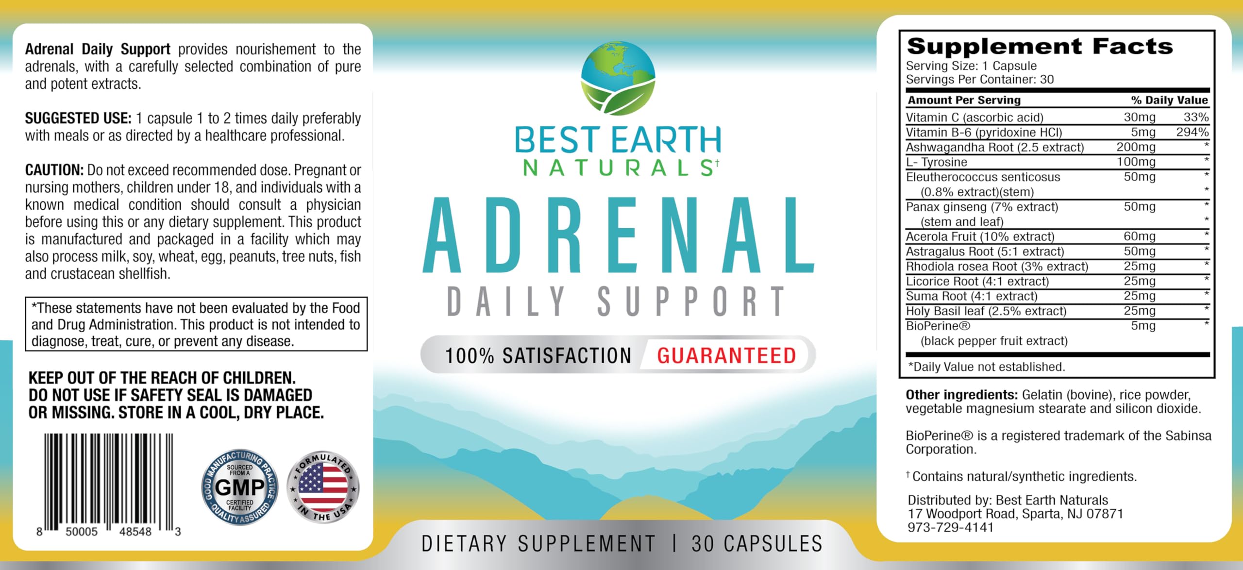 Best Earth Naturals Adrenal Support for Adults – Cortisol & Energy (30 Day Pack 2)
