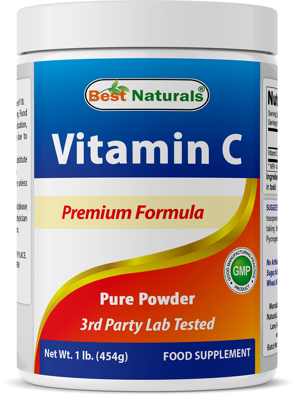 Best Naturals 100% Pure Vitamin C Powder 1 lb (454 g) – Ascorbic Acid