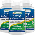 Best Naturals Acetyl L-Carnitine 1000 mg – 60 Capsules (Pack of 3)