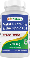 Best Naturals Acetyl L-Carnitine & Alpha Lipoic Acid 750 mg - 120 Capsules