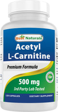 Best Naturals ALCAR 500mg – 120 Capsules, Non-GMO & Gluten-Free