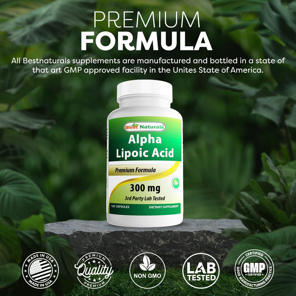 Best Naturals Alpha Lipoic Acid 300 mg - 120 Capsules (Pack of 3)