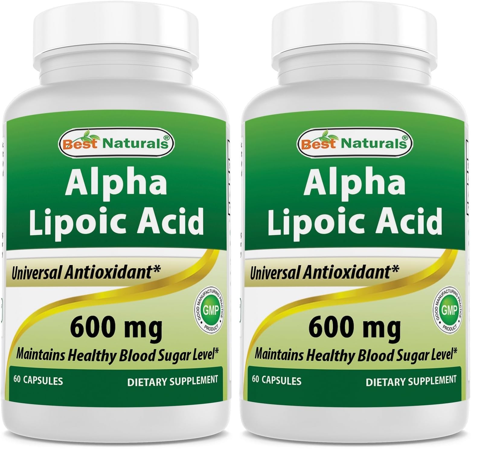 Best Naturals Alpha Lipoic Acid 600 mg – 60 Capsules (Pack of 2) | ALA Antioxidant