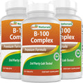Best Naturals B-100 Complex 120 Tablets - Pack of 3 | B Complex Vitamins