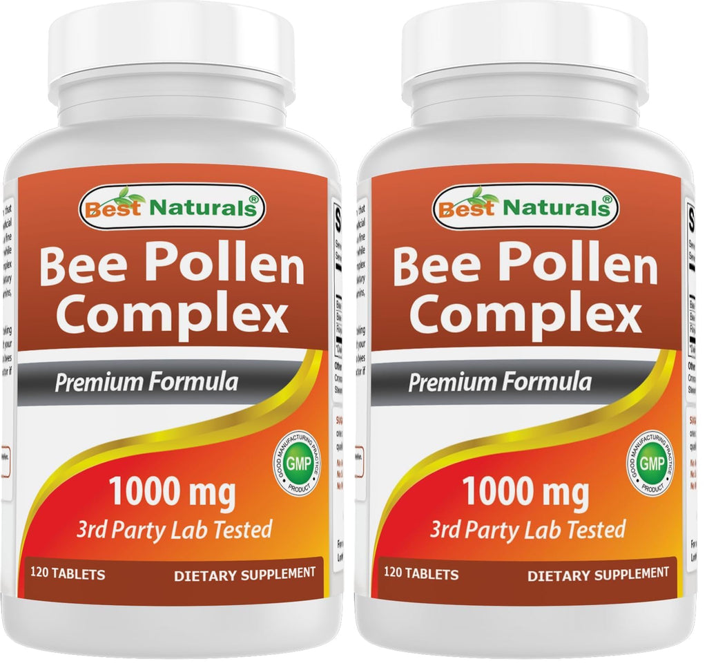 Best Naturals Bee Pollen Complex 1000 mg – 120 Tablets (Pack of 2)