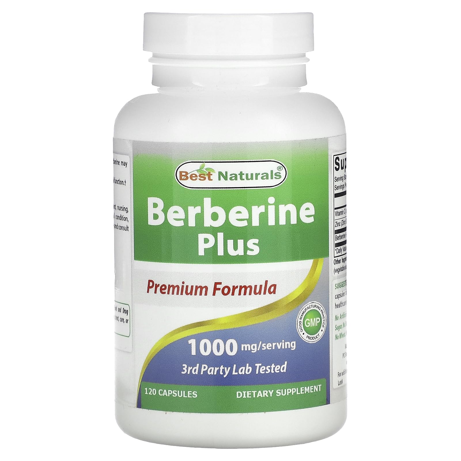 Best Naturals Berberine Plus 1000mg per Serving – 120 Capsules