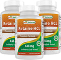 Best Naturals Betaine HCL 648 mg - 750 Capsules (3-Pack)