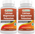 Best Naturals Calcium Magnesium Potassium - 120 Tablets (Pack of 2) | Non-GMO & Gluten Free