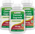 Best Naturals Cascara Sagrada 450 mg | 3 x 250 Capsules | Non-GMO & Gluten-Free