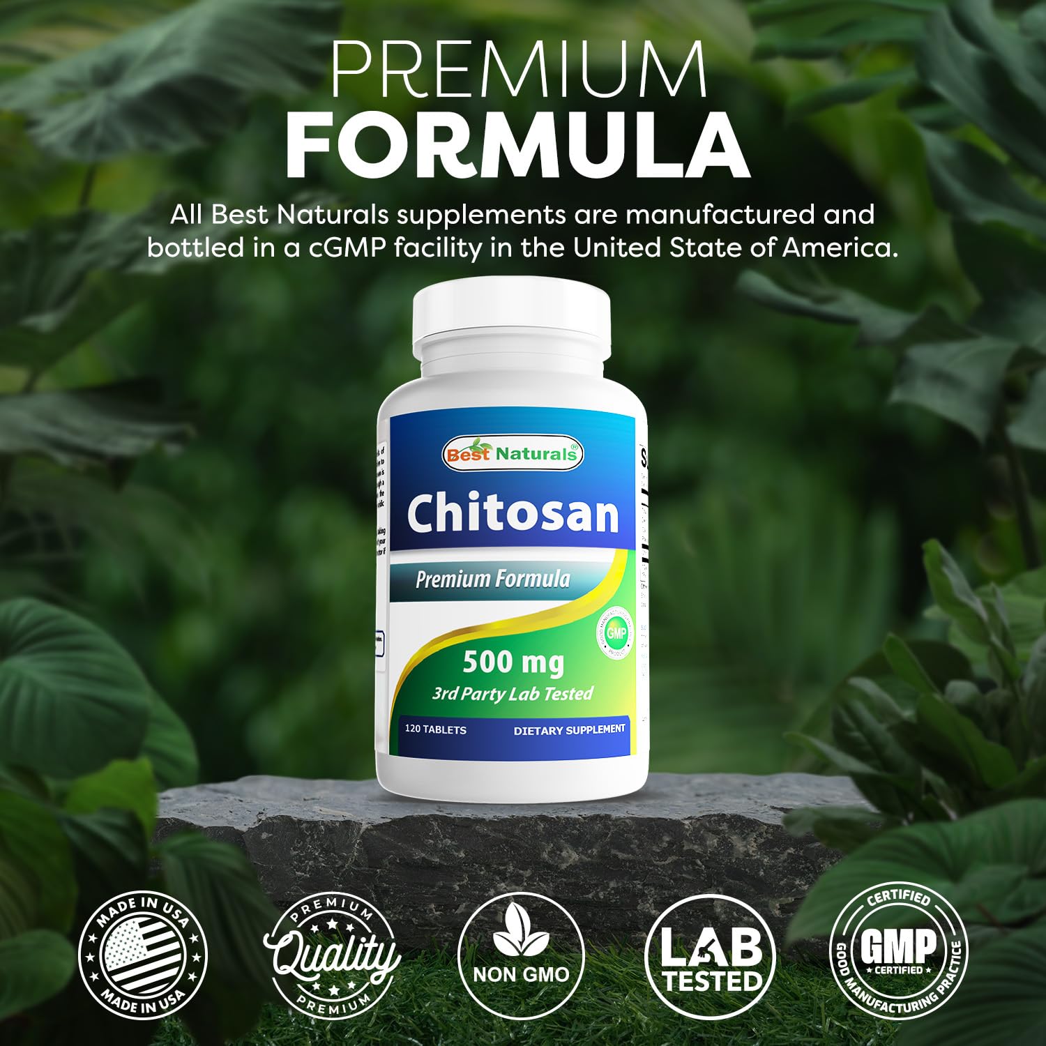 Best Naturals Chitosan 500 mg – 120 Tablets | Non-GMO & Gluten Free