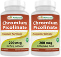 Best Naturals Chromium Picolinate Tablet 200 mcg – 240 Count (Pack of 2) | Non-GMO, Gluten-Free