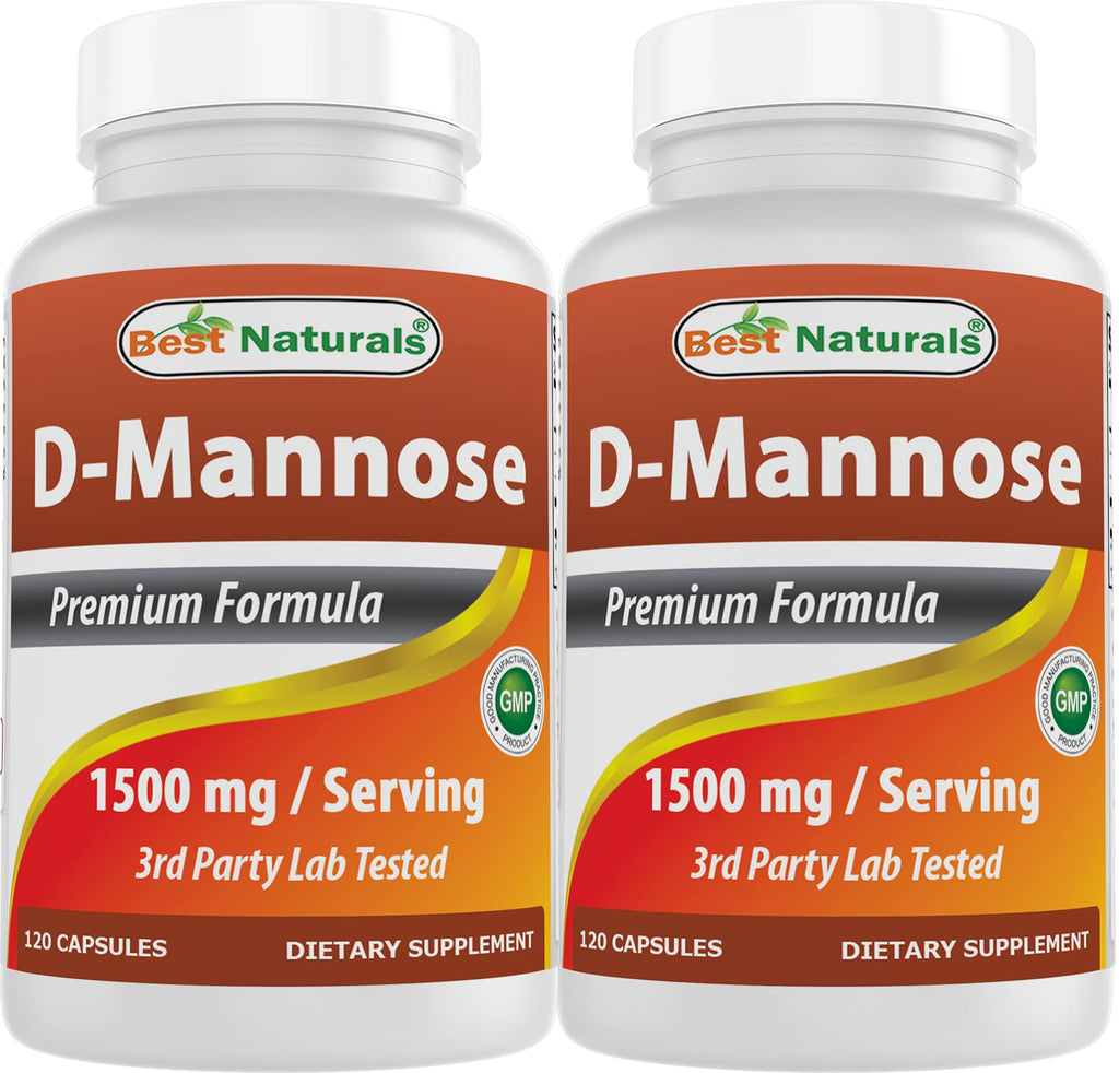 Best Naturals D-Mannose 1500 mg per Serving – 120 Capsules (Pack of 2)