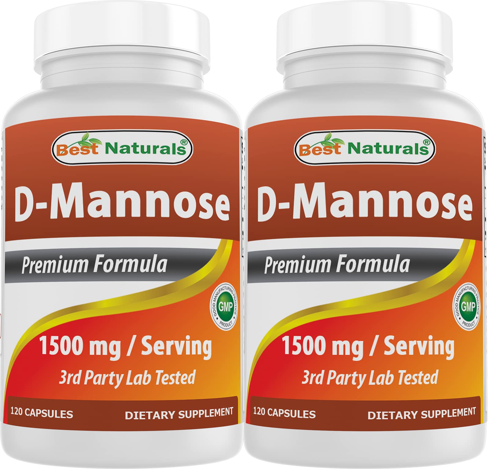 Best Naturals D-Mannose 1500 mg per Serving – 120 Capsules (Pack of 2)