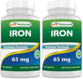 Best Naturals Iron Supplement 65 mg - 240 Tablets - Non-GMO & Gluten Free (Pack of 2)