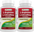 Best Naturals L-Arginine L-Citrulline Complex 1000 mg - 250 Tablets (Pack of 2)