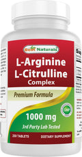 Best Naturals L-Arginine L-Citrulline Complex Tablets – 250 Count