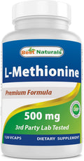 Best Naturals L-Methionine 500 mg - 120 Vegetarian Capsules | Non-GMO, Gluten-Free