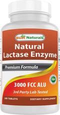 Best Naturals Fast Acting Lactase Enzyme Tablet, 3000 FCC Alu, 180 Count – Made in USA