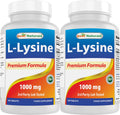 Best Naturals L-Lysine 1000mg – 360 Tablets (2 Bottles)