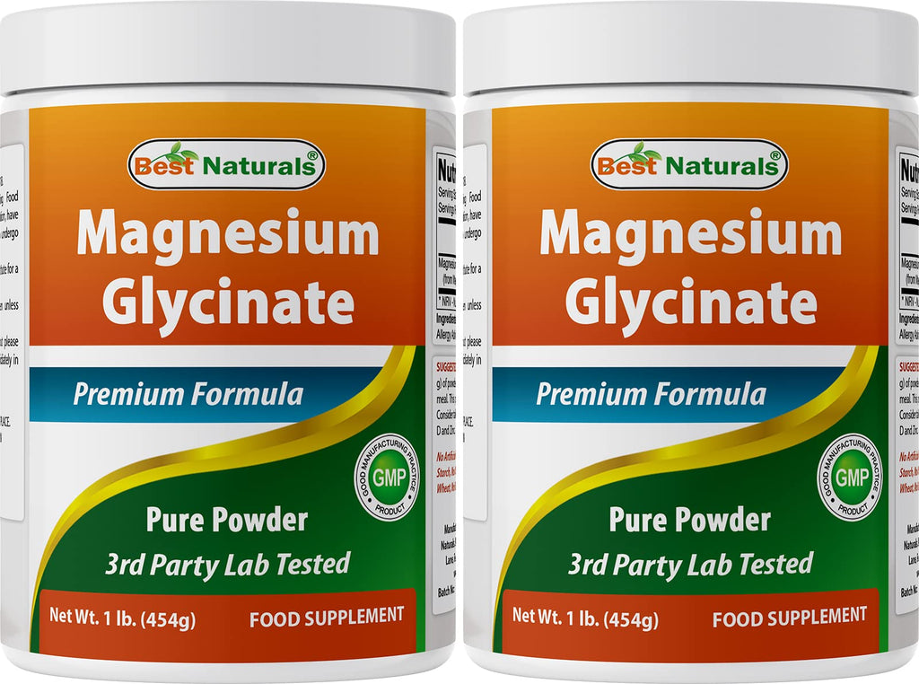 Best Naturals Magnesium Glycinate Powder - 1 Pound (1 LB (Pack of 2)) | 605 Servings