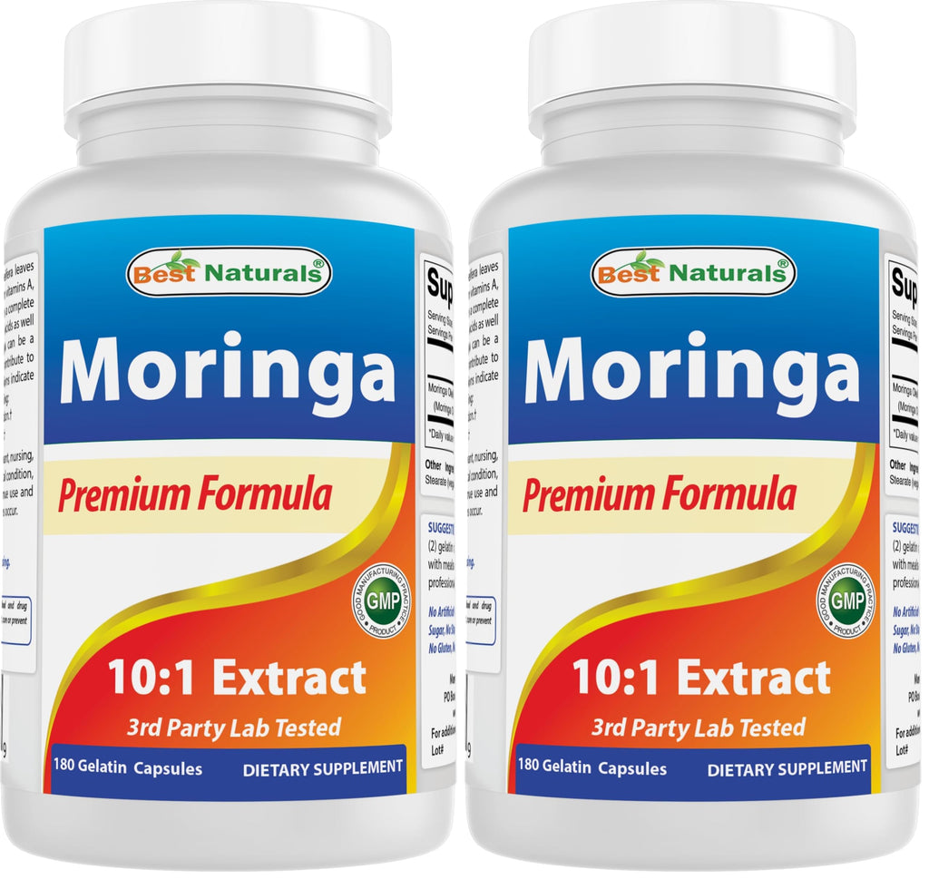 Best Naturals Moringa Extract 10:1 1500mg - 180 Capsules (Pack of 2)