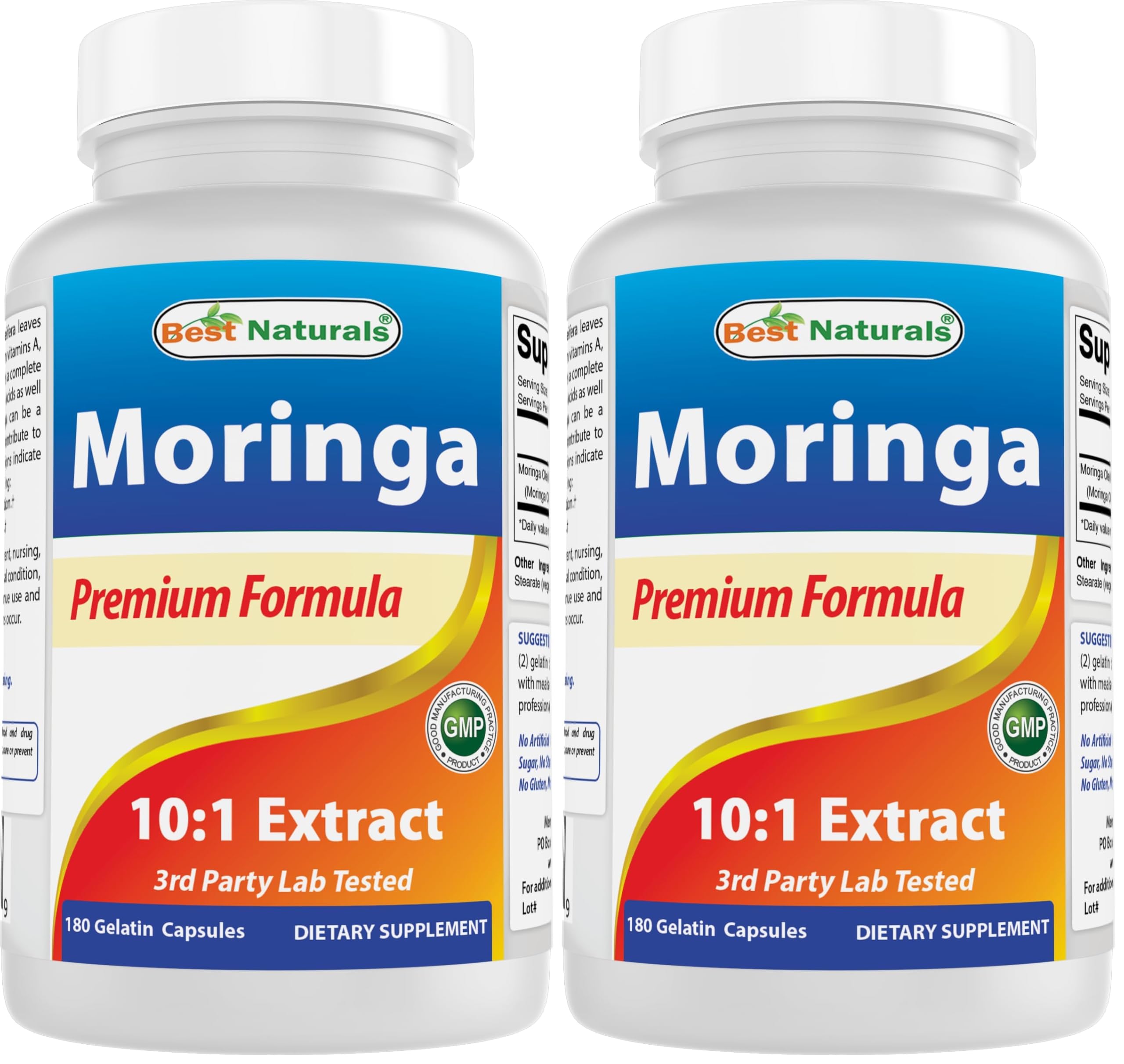 Best Naturals Moringa Extract 10:1 1500mg - 180 Capsules (Pack of 2)
