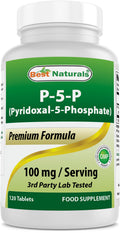 Best Naturals P5P Vitamin B6 100 mg/Serving - 120 Tablets (Pyridoxal 5 Phosphate)