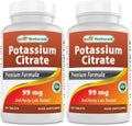 Best Naturals Potassium Citrate 99mg 500 Tablets – 3rd Party Lab Tested (Pack of 2)