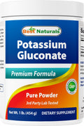 Best Naturals Potassium Gluconate 1lb Powder – 413 Servings, Non-GMO, USA Made
