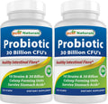 Best Naturals Probiotic 10 Strains - 30B CFU, Shelf-Stable, 120 Veggie Caps (2-Pack)