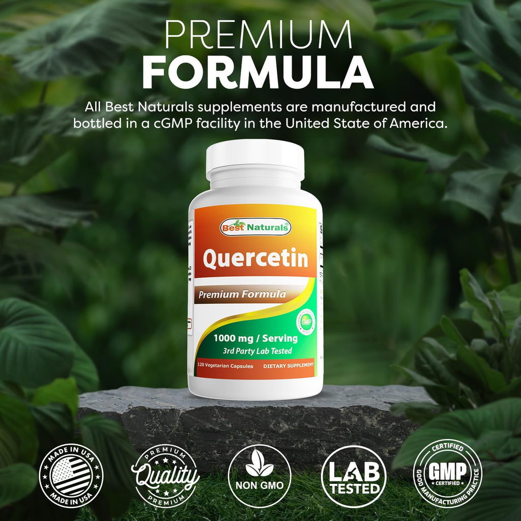 Best Naturals Quercetin 1000 mg per Serving | 120 Veggie Capsules (120 Count, Pack of 1)