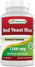 Best Naturals Red Yeast Rice 1200 mg (Non-GMO) - 120 Tablets
