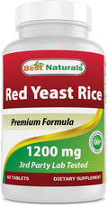 Best Naturals Red Yeast Rice 1200 mg – 60 Tablets (Citrinin Free) | Non-GMO & Gluten-Free