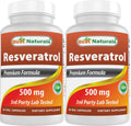 Best Naturals Resveratrol Complex 500 mg – 120 Veg Capsules (Gluten Free, Non-GMO)