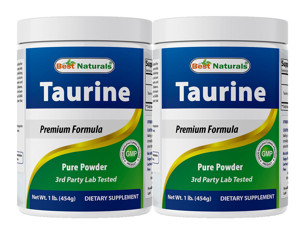Best Naturals Taurine Powder 1000mg – 1 lb (454 g) Pack of 2