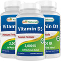 Best Naturals Vitamin D3 2000 IU (50 mcg) – 100 Tablets – Pack of 3
