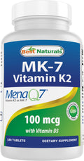 Best Naturals Vitamin K2 MK7 with D3 – 180 Tablets (5,000 IU D3 & 100 mcg K2 MK7) | Non-GMO, USA Made