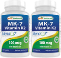 Best Naturals Vitamin K2 MK7 with D3 – 5000 IU Vitamin D3 & 100 mcg K2 MK7, 180 Tablets (Pack of 2)