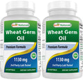 Best Naturals Wheat Germ Oil 1130 mg 120 Softgels (Pack of 2) – GMP Certified, Made in USA