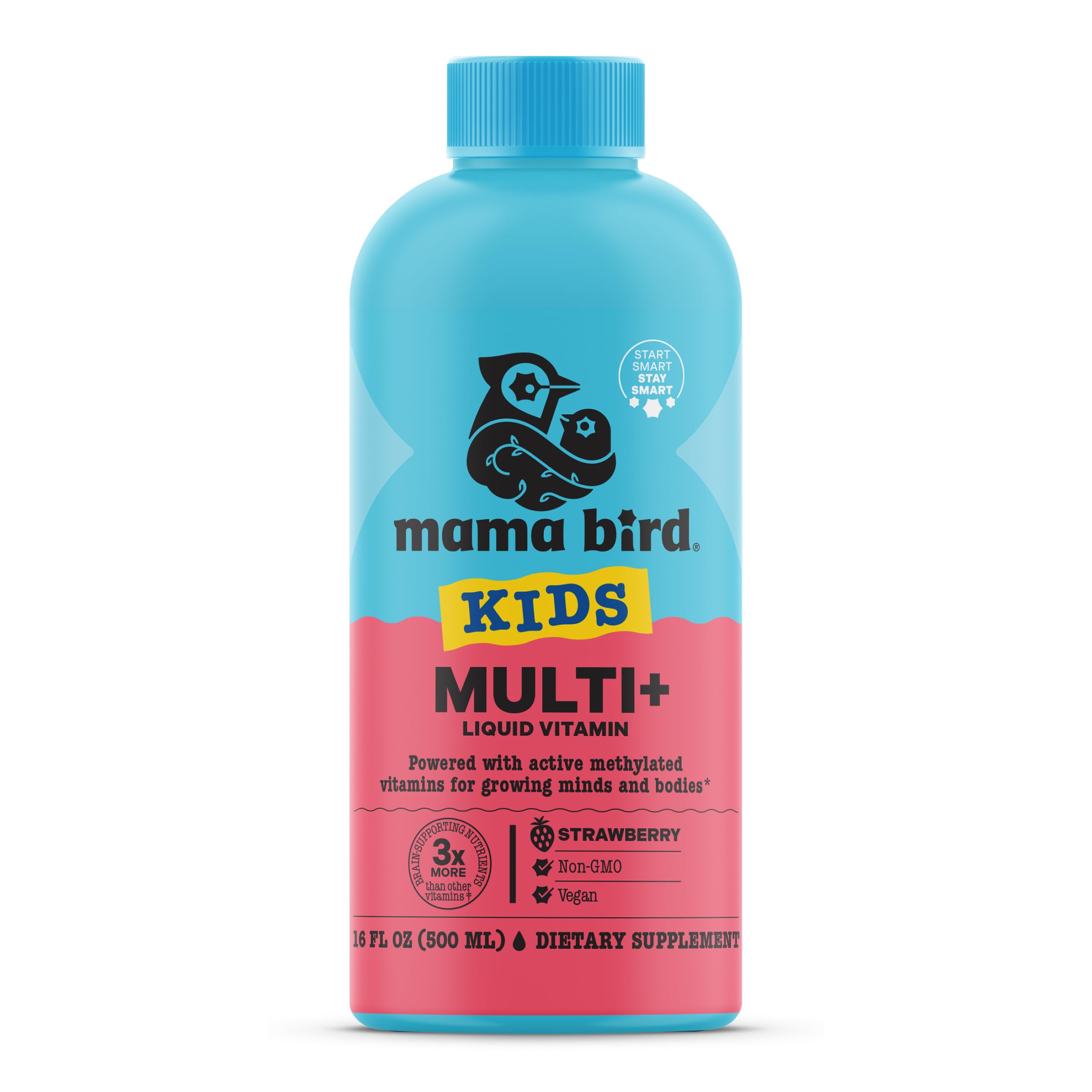 Best Nest Wellness Kids Liquid Multivitamin – Methylated Vitamins, Whole Food, Vegan, Strawberry 16oz