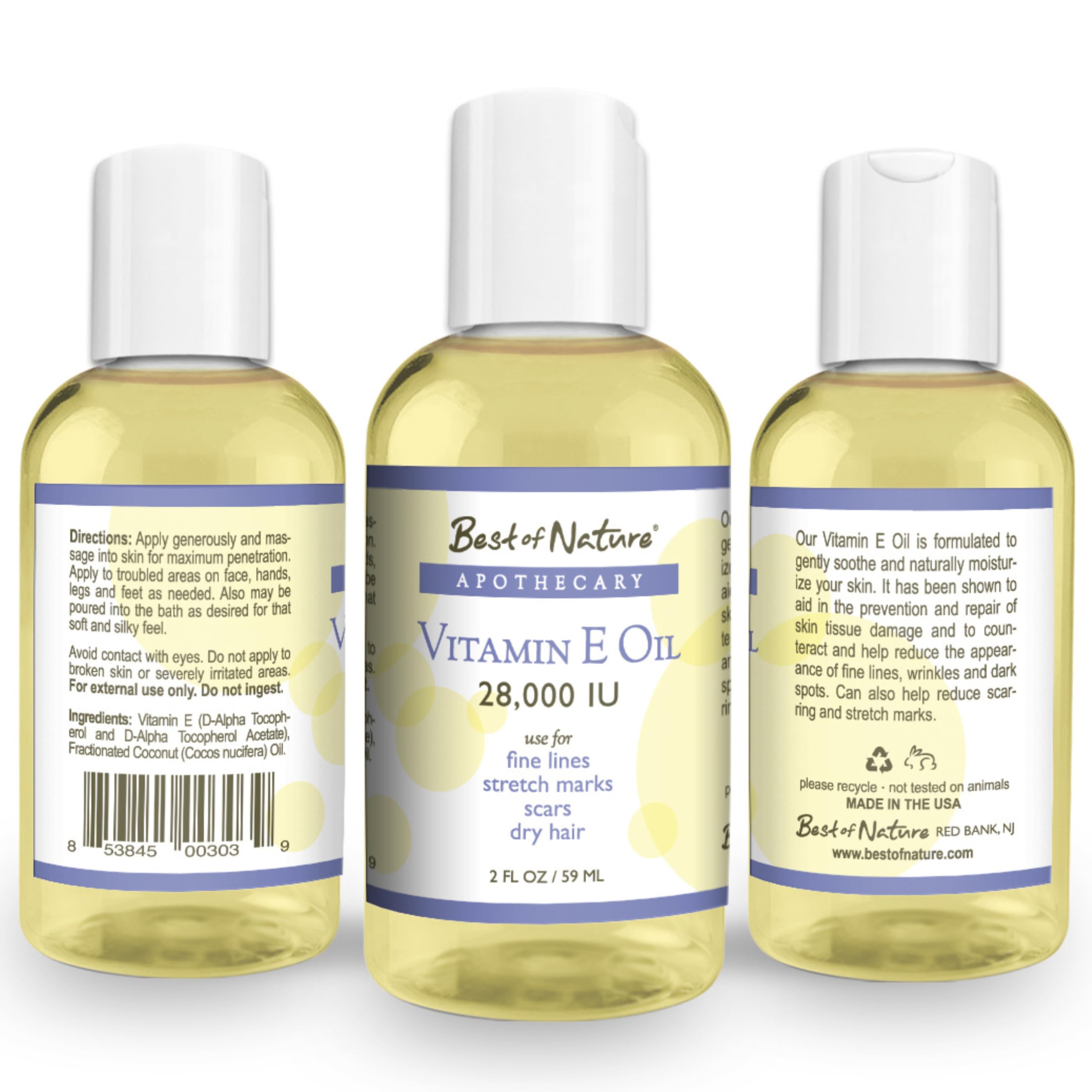 Best of Nature Vitamin E Oil 28,000 IU – Unscented Coconut Moisturizer